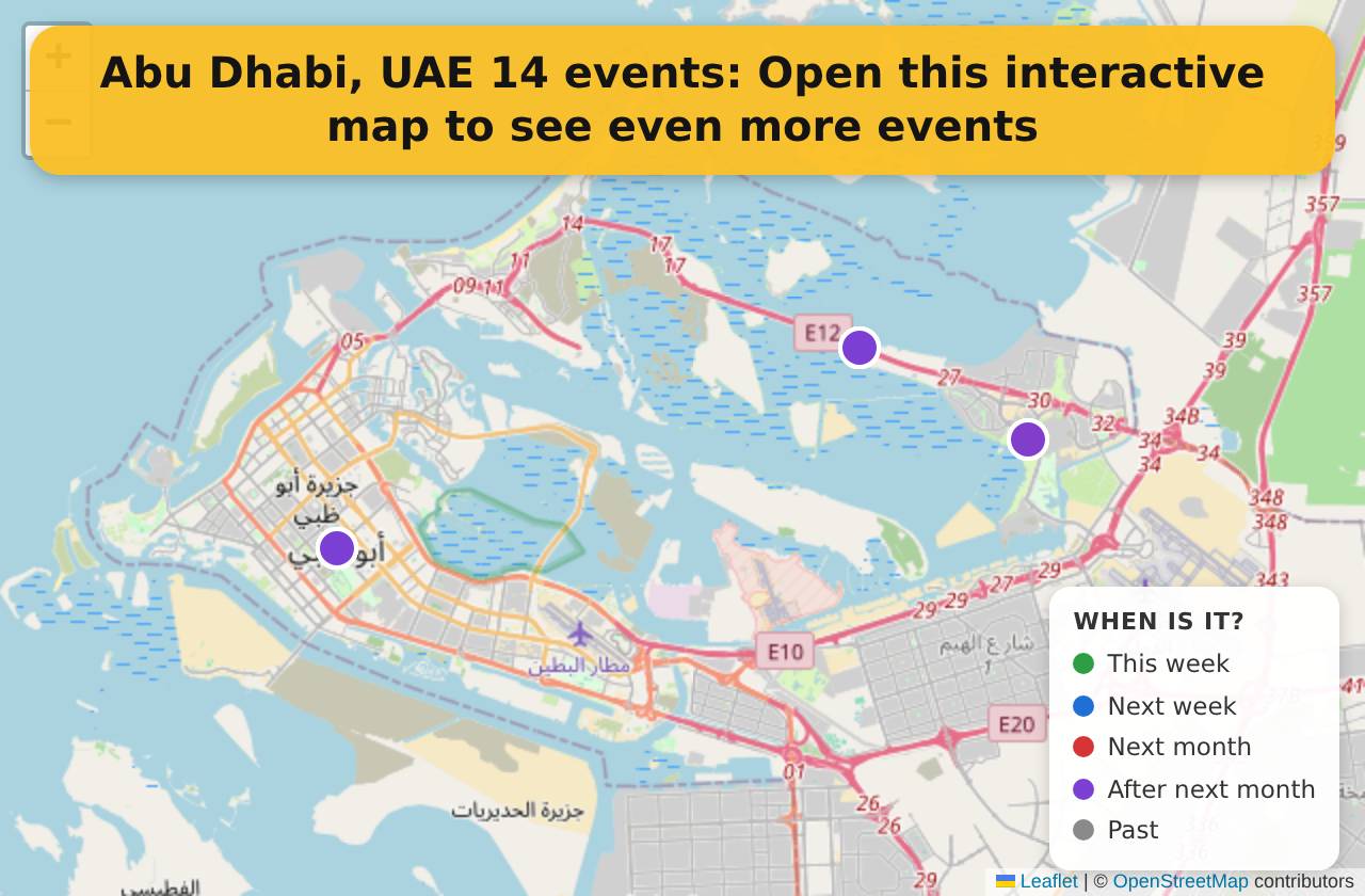 Map of events in Abu Dhabi, UAE on the interactive EVENTULIST map