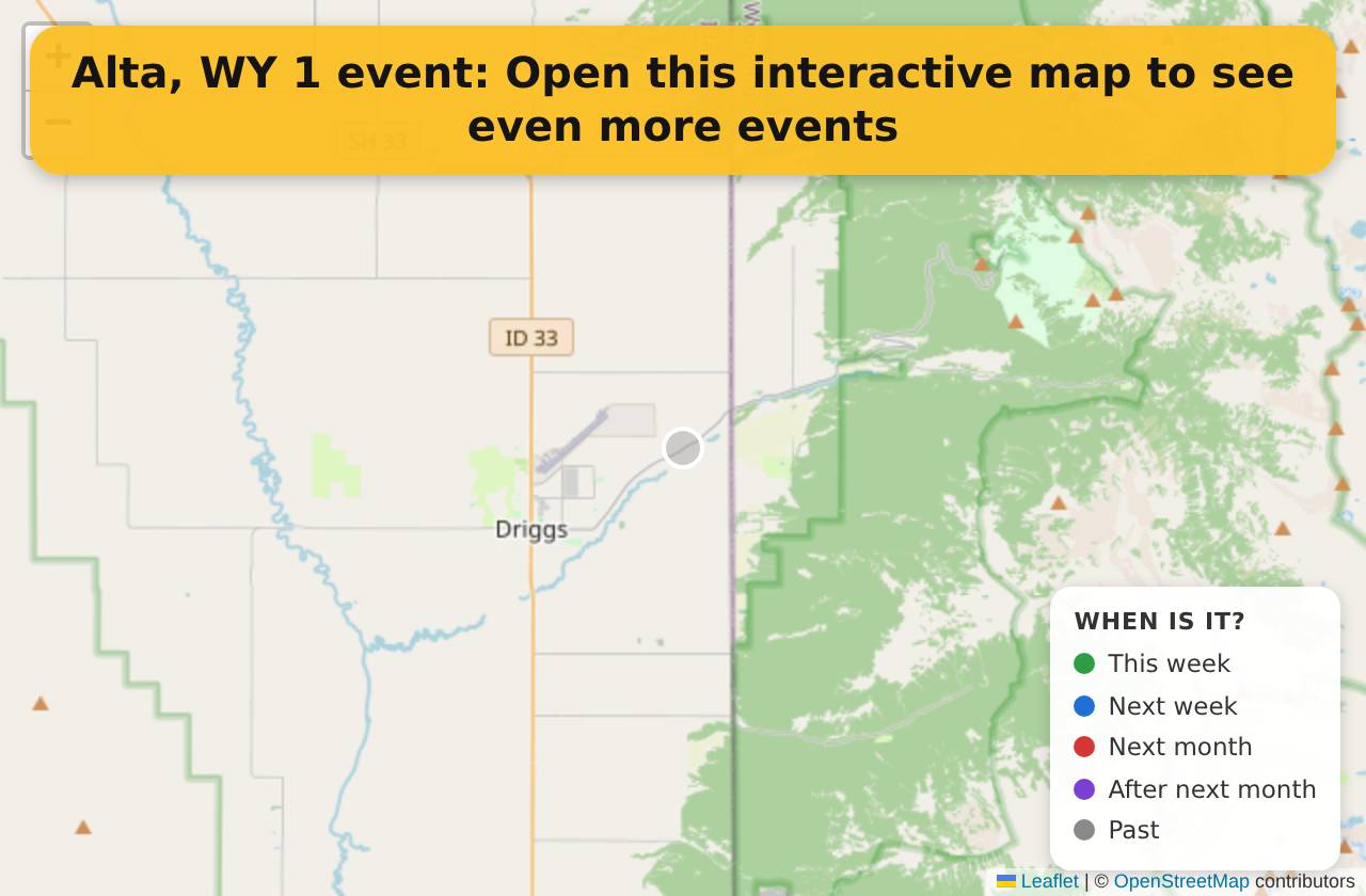 Map of events in Alta, WY on the interactive EVENTULIST map