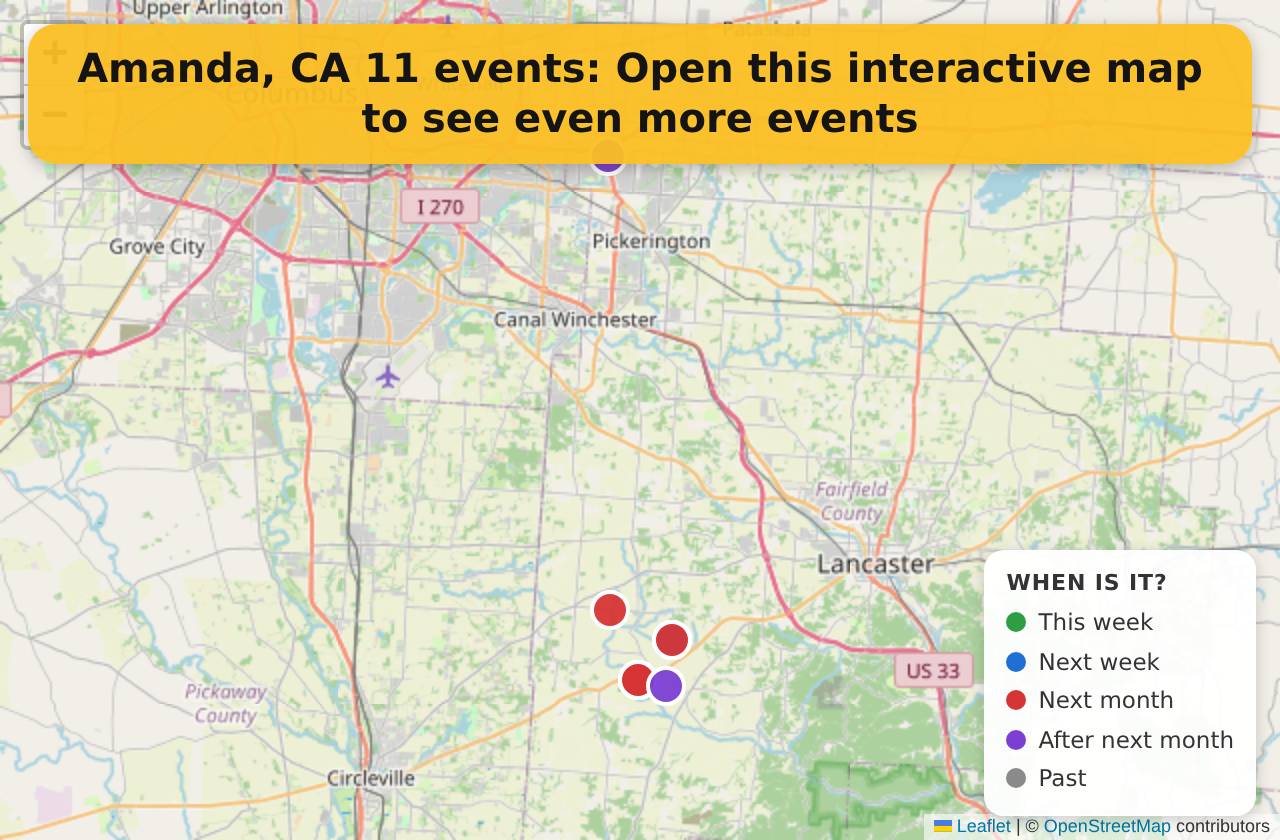 Map of events in Amanda, CA on the interactive EVENTULIST map