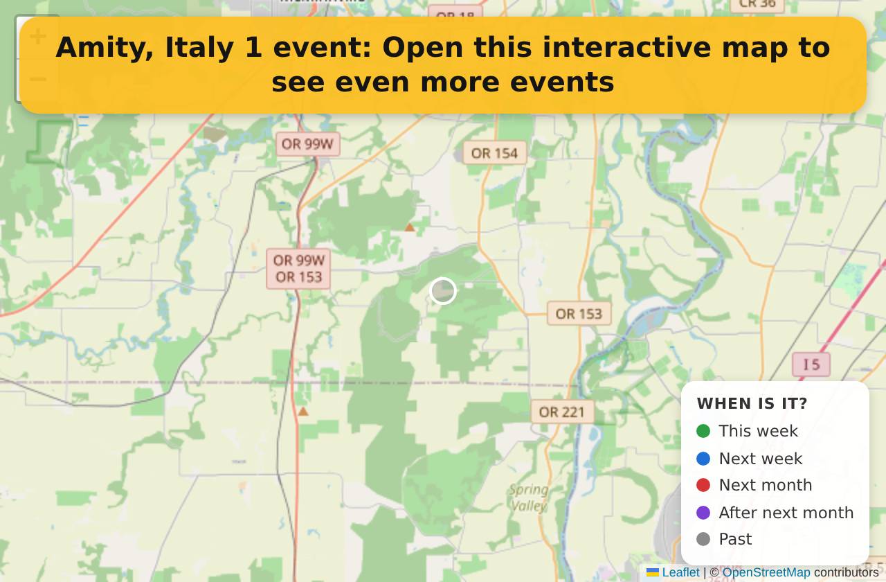 Map of events in Amity, Italy on the interactive EVENTULIST map