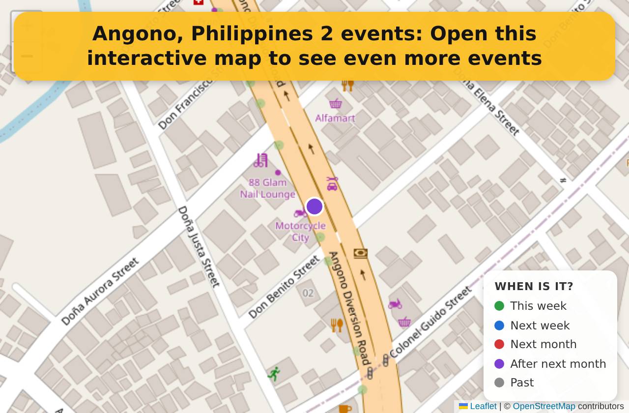 Map of events in Angono, Philippines on the interactive EVENTULIST map