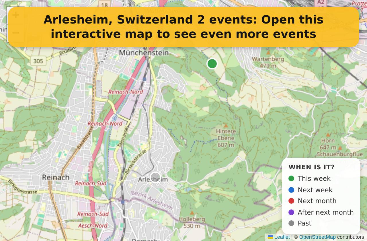 Map of events in Arlesheim, Switzerland on the interactive EVENTULIST map