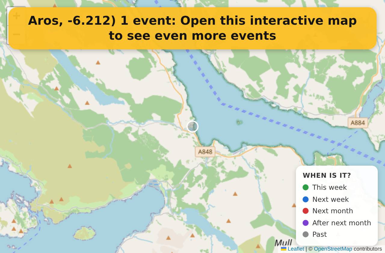 Map of events in Aros, -6.212) on the interactive EVENTULIST map