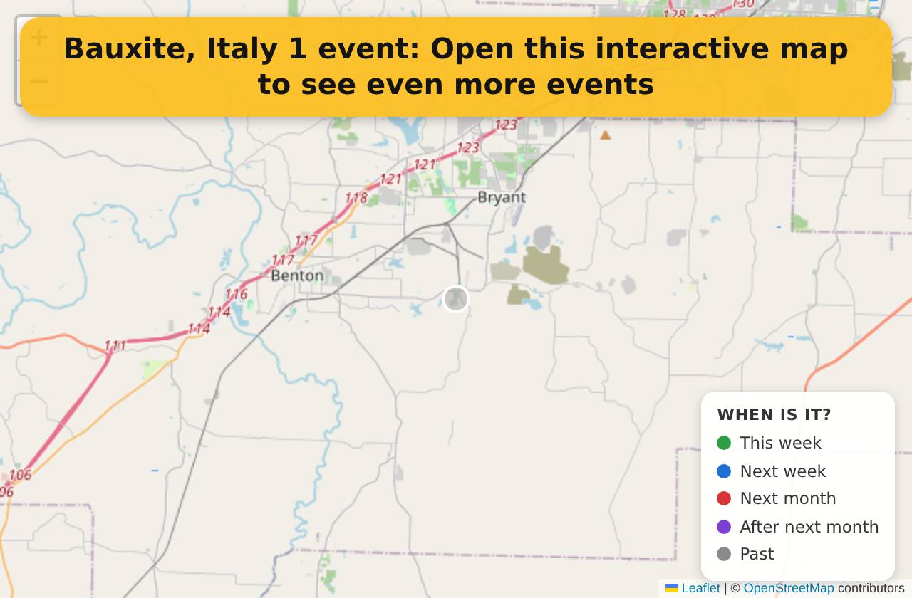 Map of events in Bauxite, Italy on the interactive EVENTULIST map