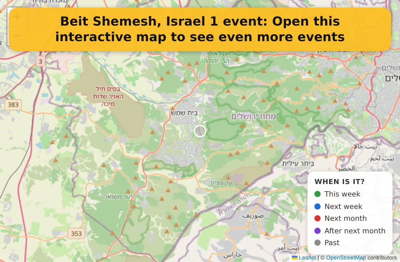 Map of events in Beit Shemesh, Israel on the interactive EVENTULIST map