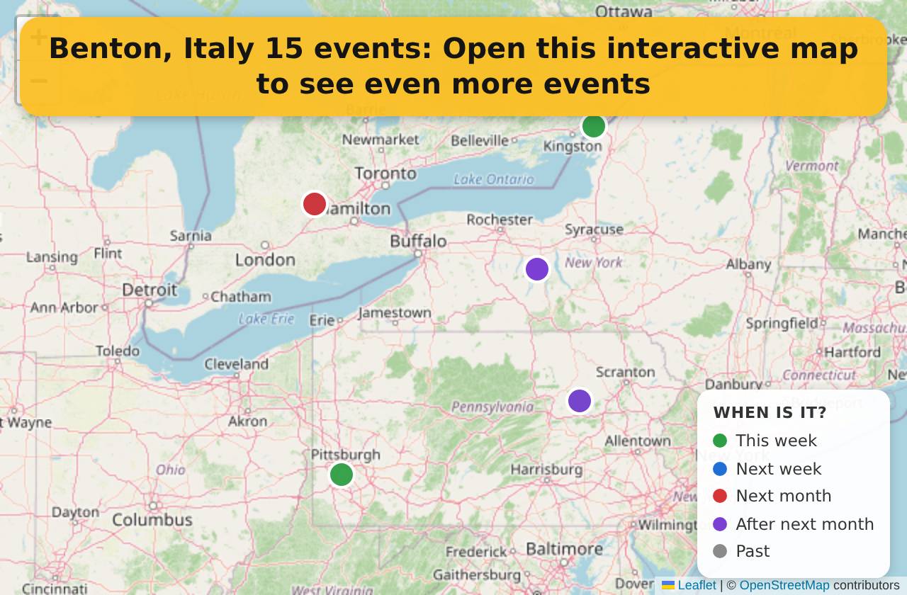 Map of events in Benton, Italy on the interactive EVENTULIST map