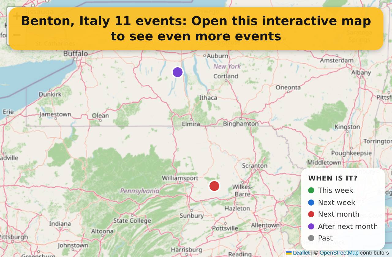 Map of events in Benton, Italy on the interactive EVENTULIST map
