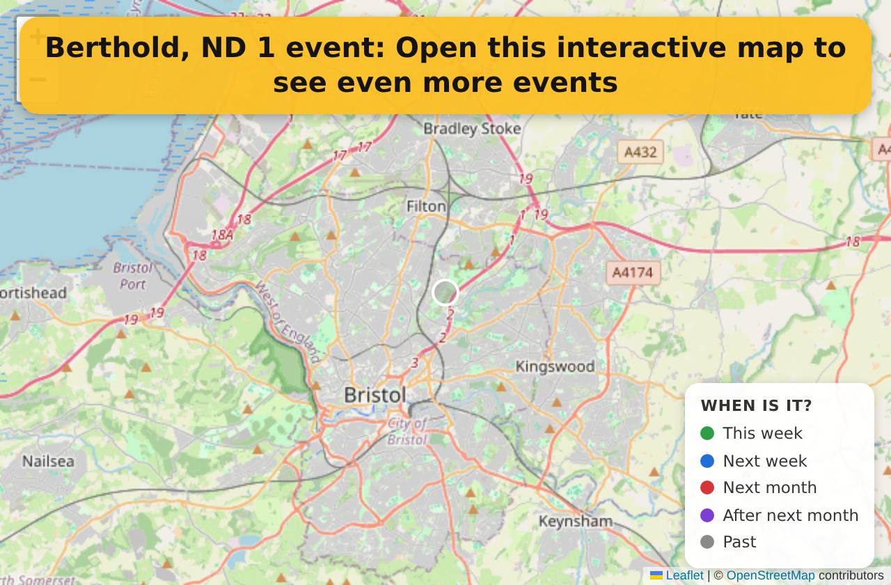 Map of events in Berthold, ND on the interactive EVENTULIST map