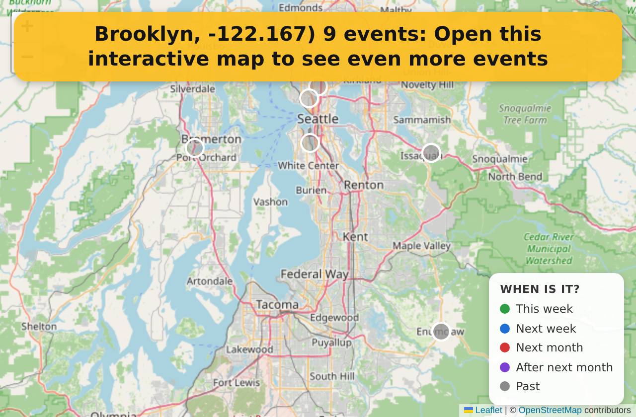 Map of events in Brooklyn, -122.167) on the interactive EVENTULIST map