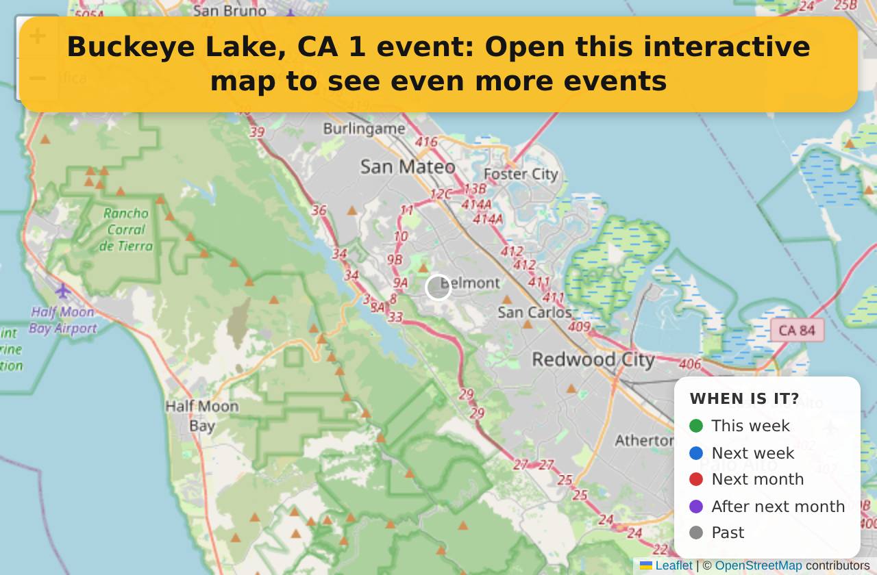 Map of events in Buckeye Lake, CA on the interactive EVENTULIST map