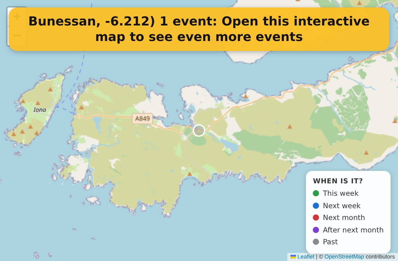 Map of events in Bunessan, -6.212) on the interactive EVENTULIST map