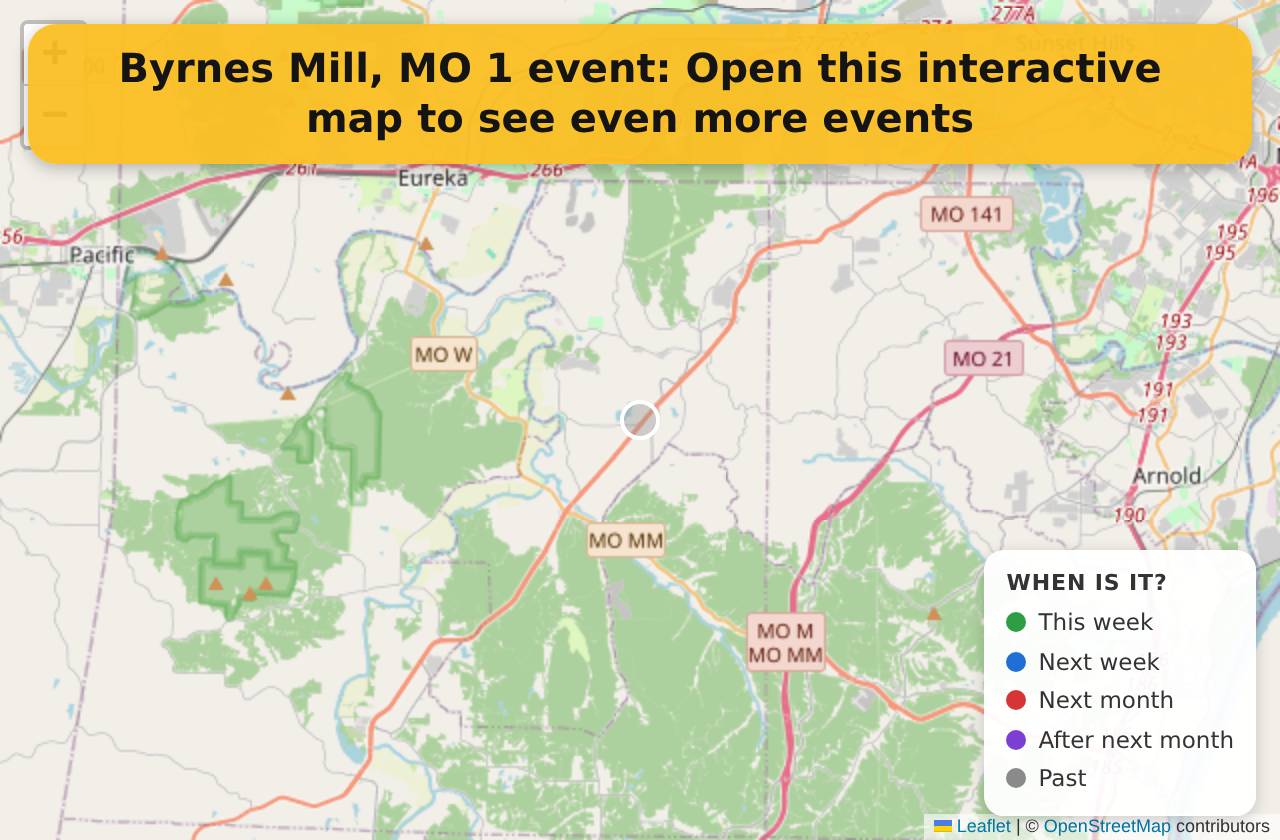 Map of events in Byrnes Mill, MO on the interactive EVENTULIST map