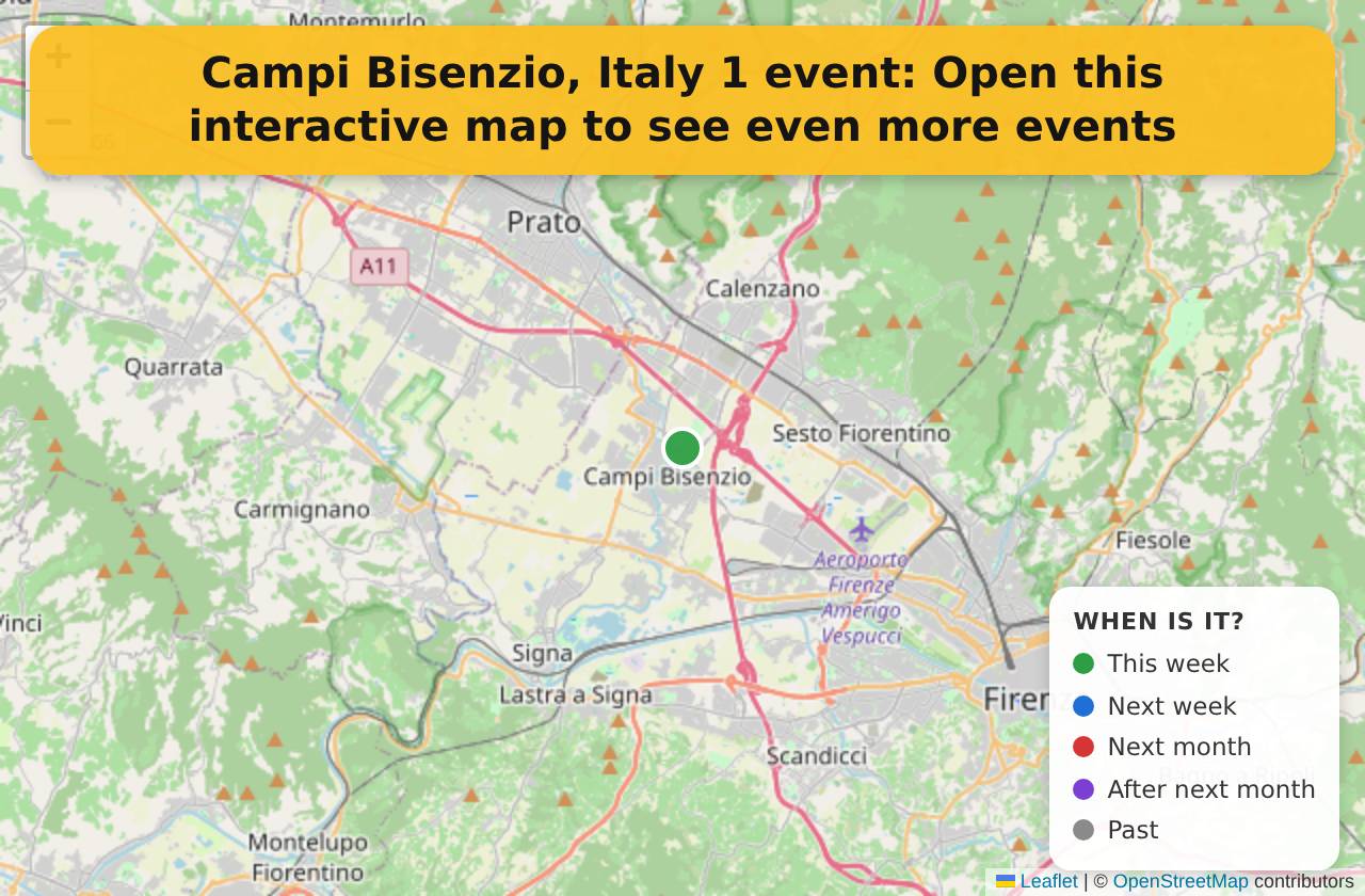 Map of events in Campi Bisenzio, Italy on the interactive EVENTULIST map