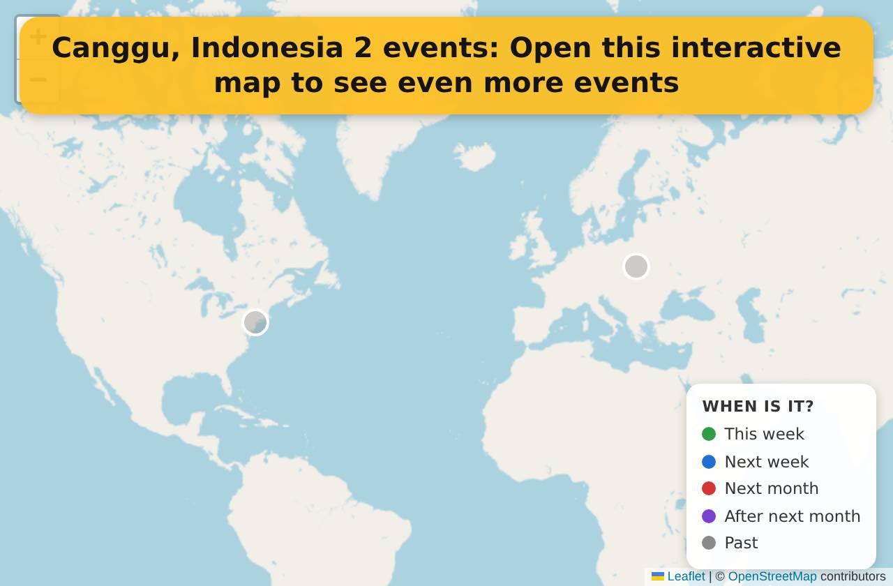 Map of events in Canggu, Indonesia on the interactive EVENTULIST map