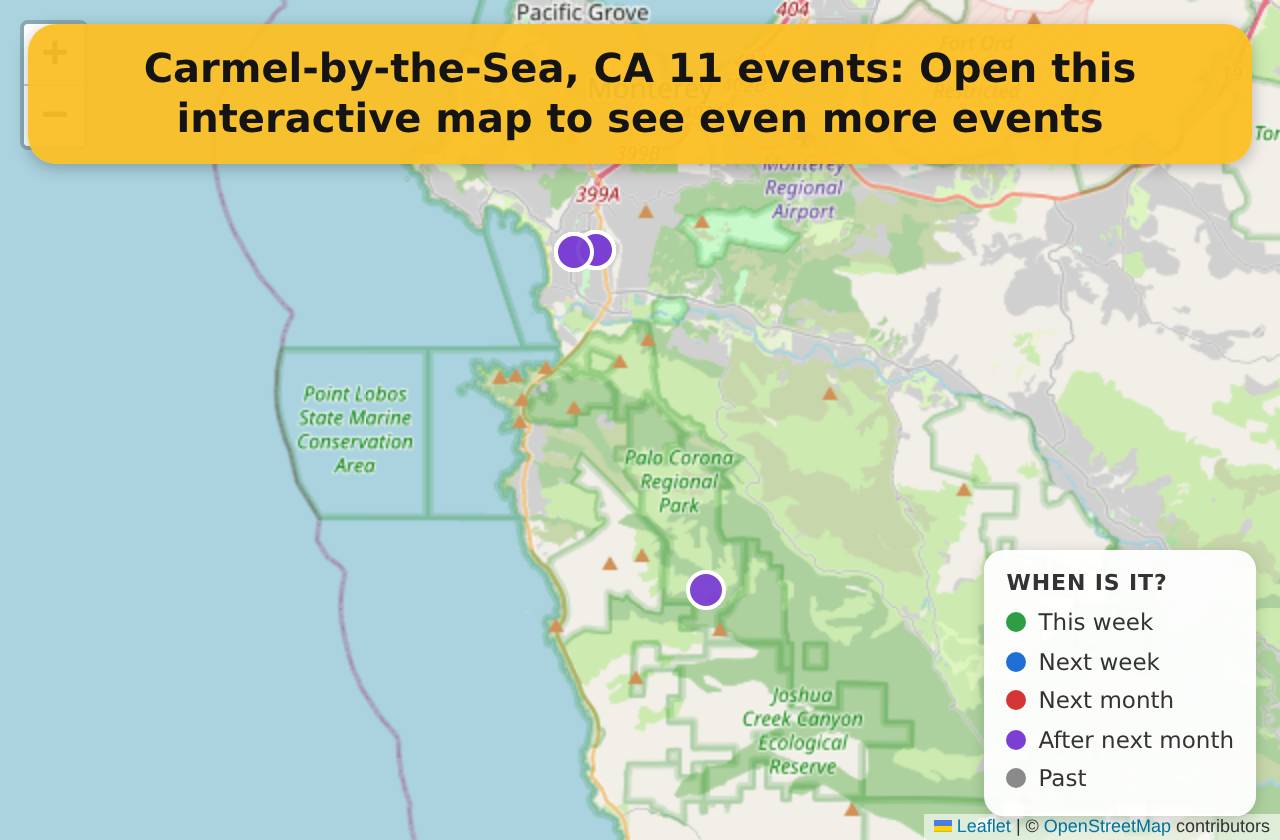 Map of events in Carmel-by-the-Sea, CA on the interactive EVENTULIST map