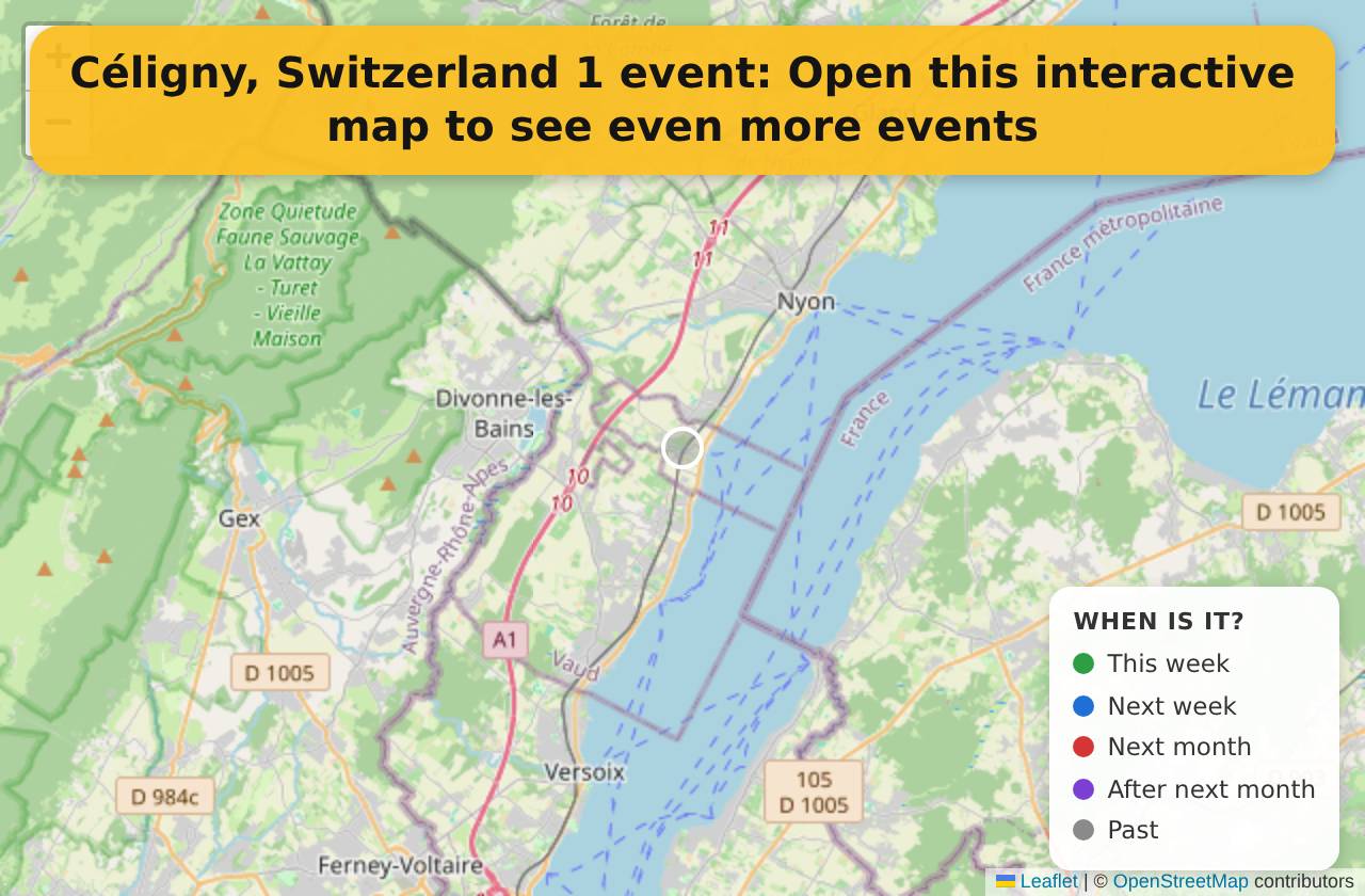Map of events in Céligny, Switzerland on the interactive EVENTULIST map