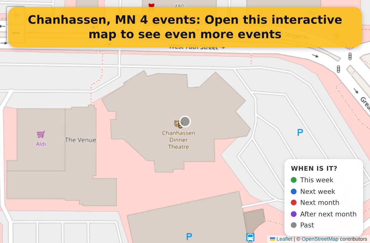 Map of events in Chanhassen, MN on the interactive EVENTULIST map