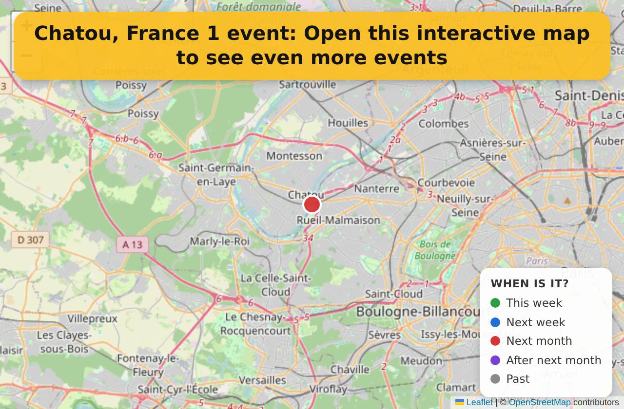 Map of events in Chatou, France on the interactive EVENTULIST map
