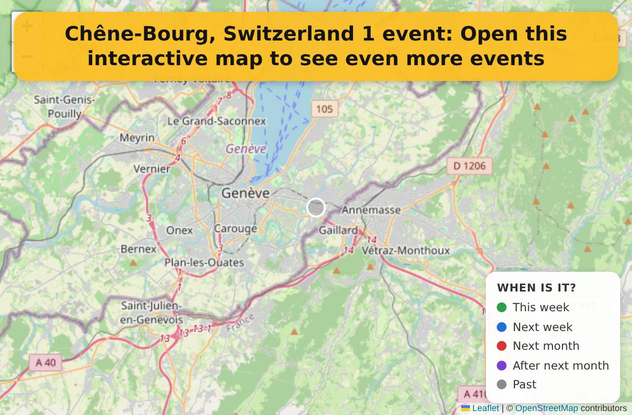 Map of events in Chêne-Bourg, Switzerland on the interactive EVENTULIST map