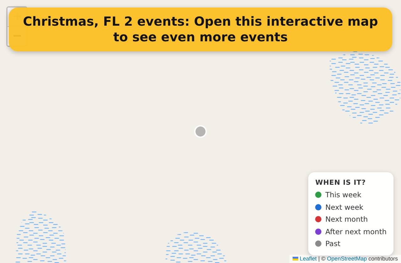 Map of events in Christmas, FL on the interactive EVENTULIST map