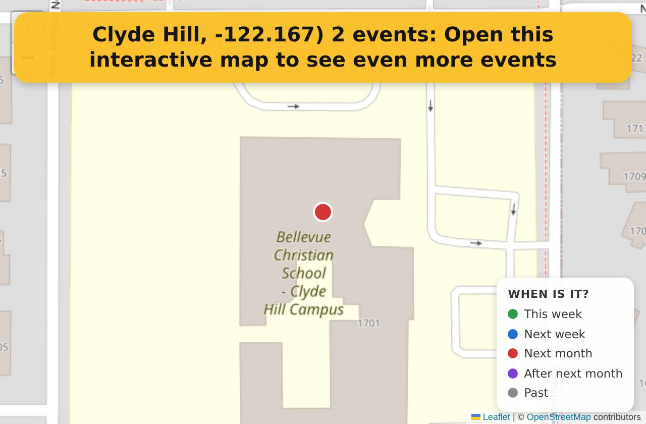 Map of events in Clyde Hill, -122.167) on the interactive EVENTULIST map