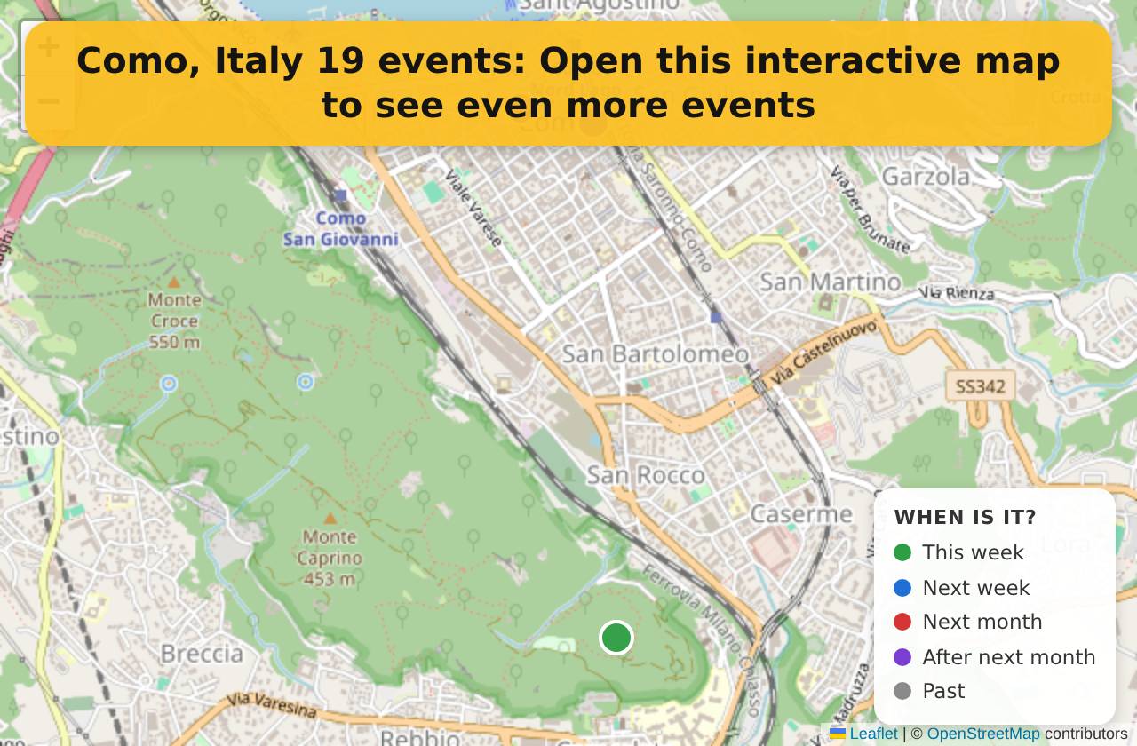 Map of events in Como, Italy on the interactive EVENTULIST map