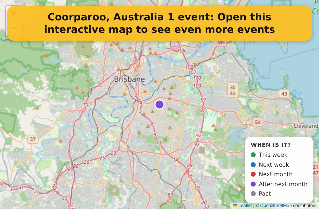 Map of events in Coorparoo, Australia on the interactive EVENTULIST map