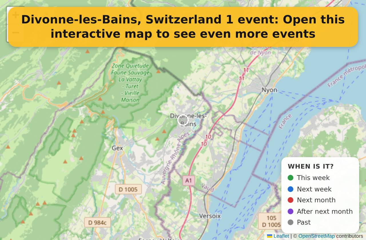 Map of events in Divonne-les-Bains, Switzerland on the interactive EVENTULIST map