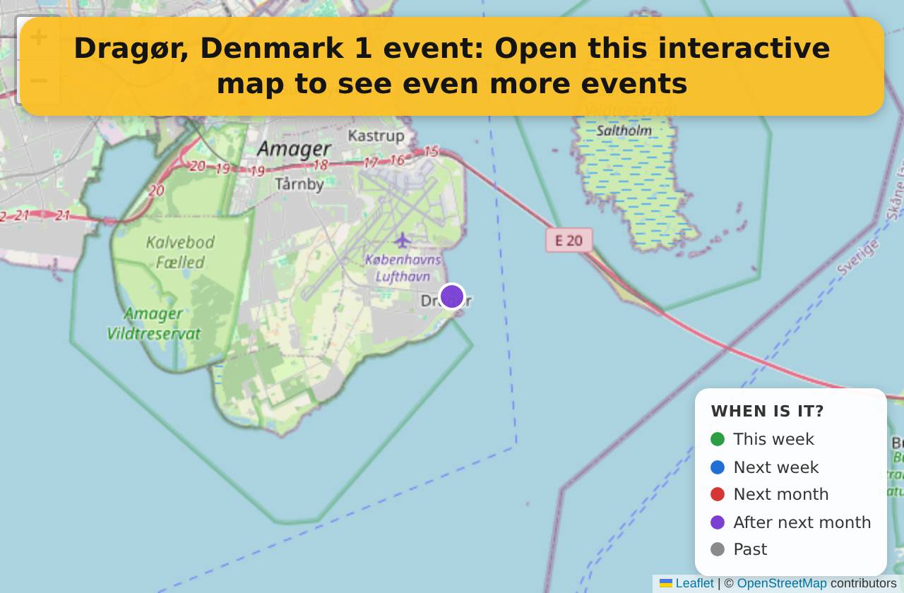 Map of events in Dragør, Denmark on the interactive EVENTULIST map