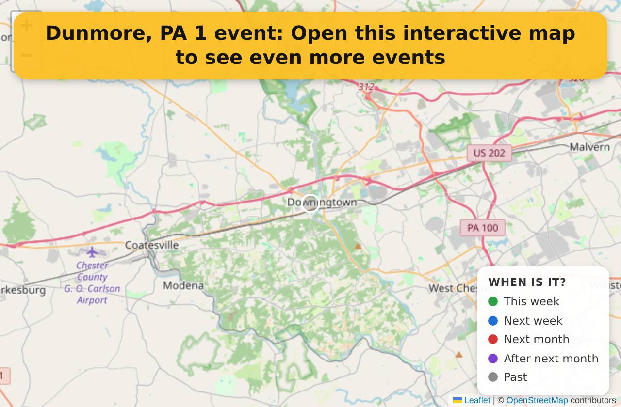 Map of events in Dunmore, PA on the interactive EVENTULIST map