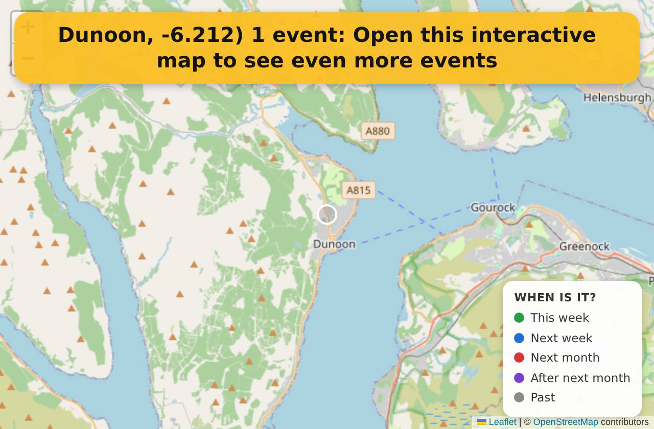Map of events in Dunoon, -6.212) on the interactive EVENTULIST map