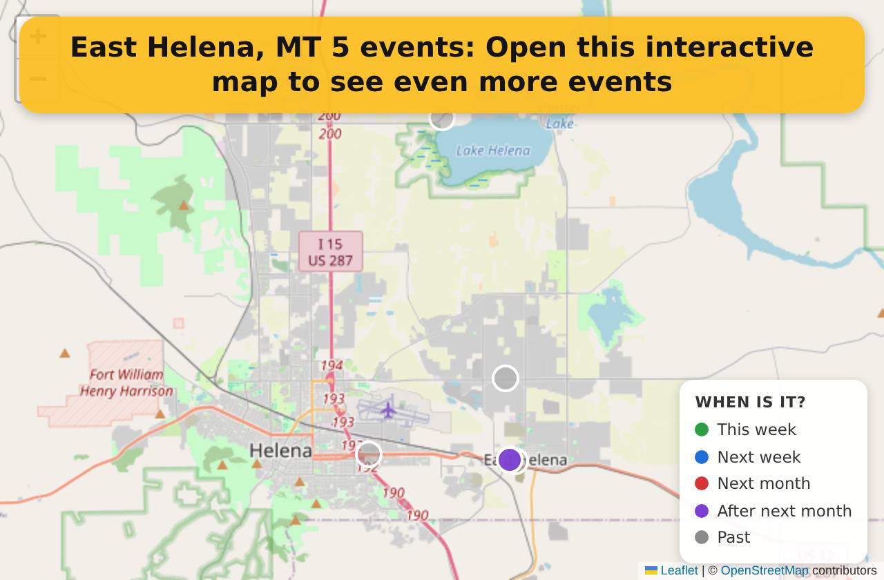 Map of events in East Helena, MT on the interactive EVENTULIST map