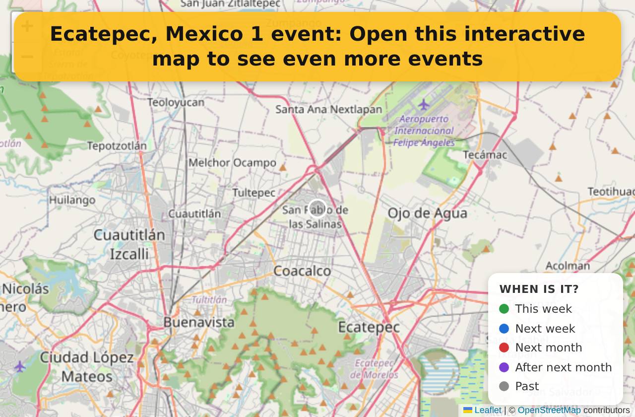 Map of events in Ecatepec, Mexico on the interactive EVENTULIST map