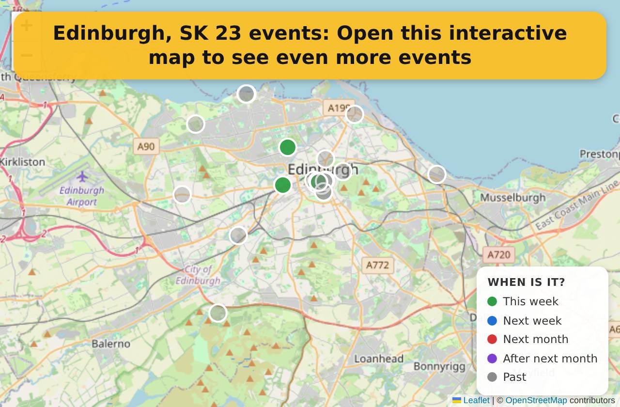 Map of events in Edinburgh, SK on the interactive EVENTULIST map