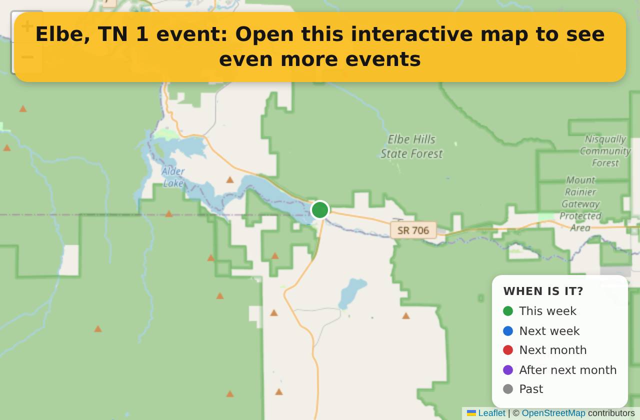 Map of events in Elbe, TN on the interactive EVENTULIST map