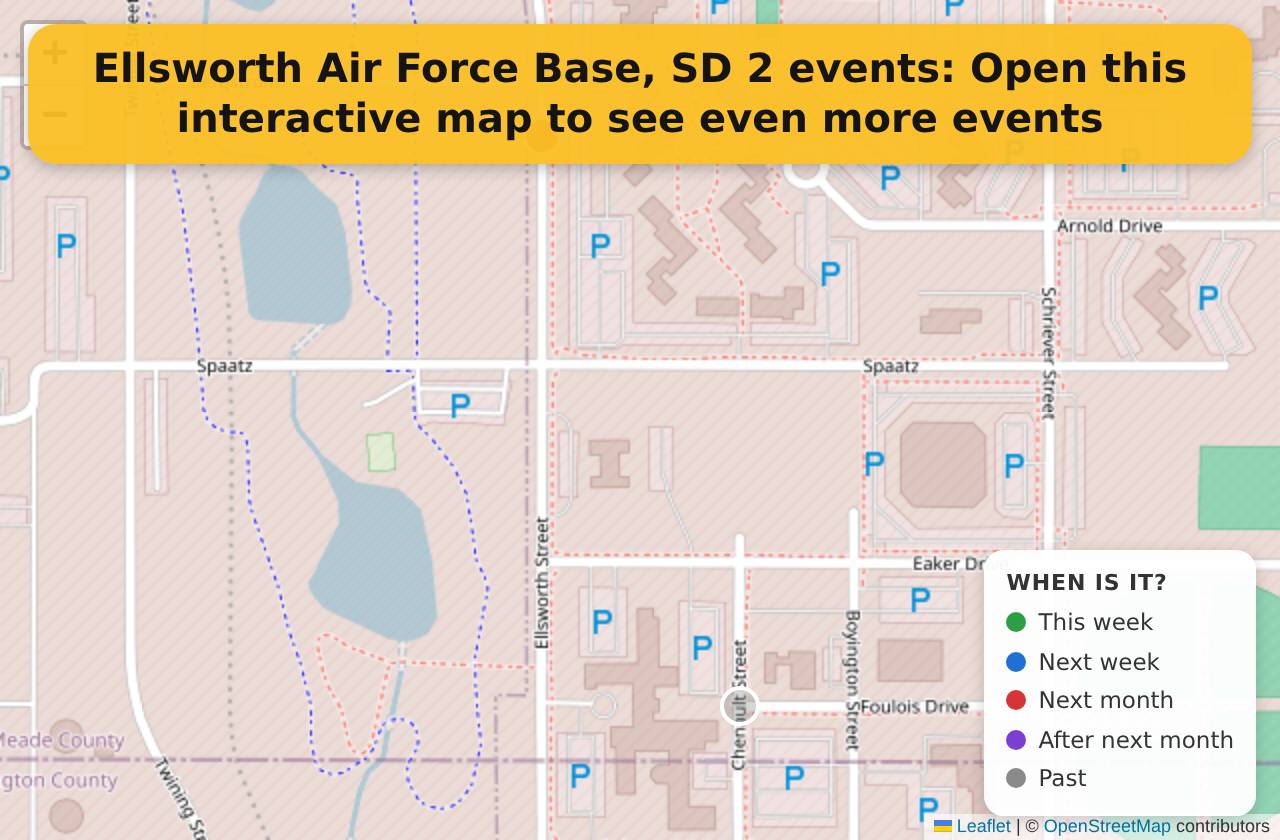 Map of events in Ellsworth Air Force Base, SD on the interactive EVENTULIST map