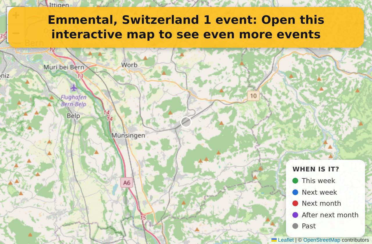 Map of events in Emmental, Switzerland on the interactive EVENTULIST map