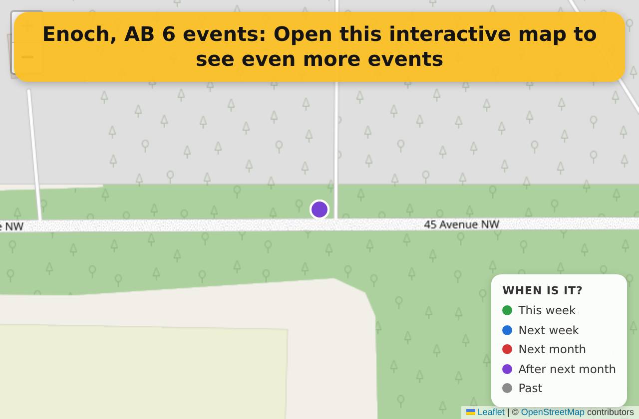 Map of events in Enoch, AB on the interactive EVENTULIST map