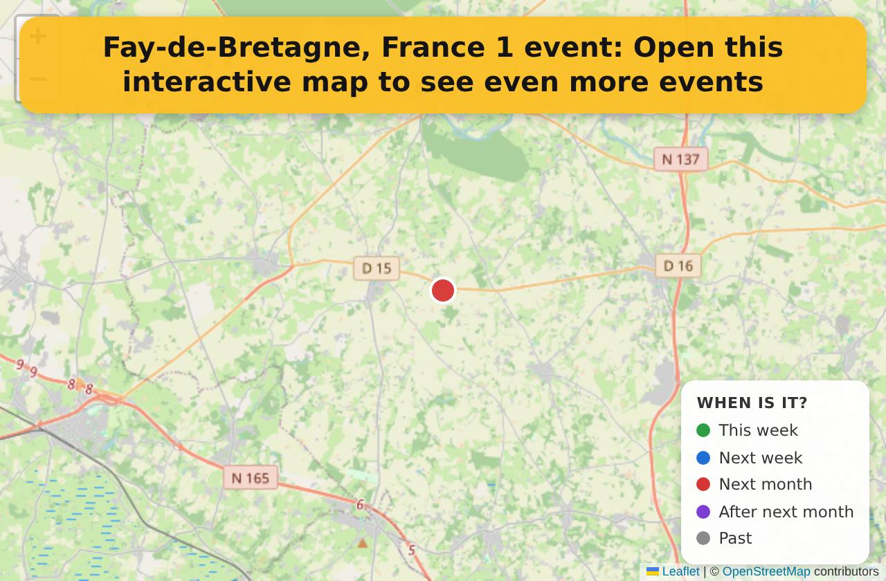 Map of events in Fay-de-Bretagne, France on the interactive EVENTULIST map