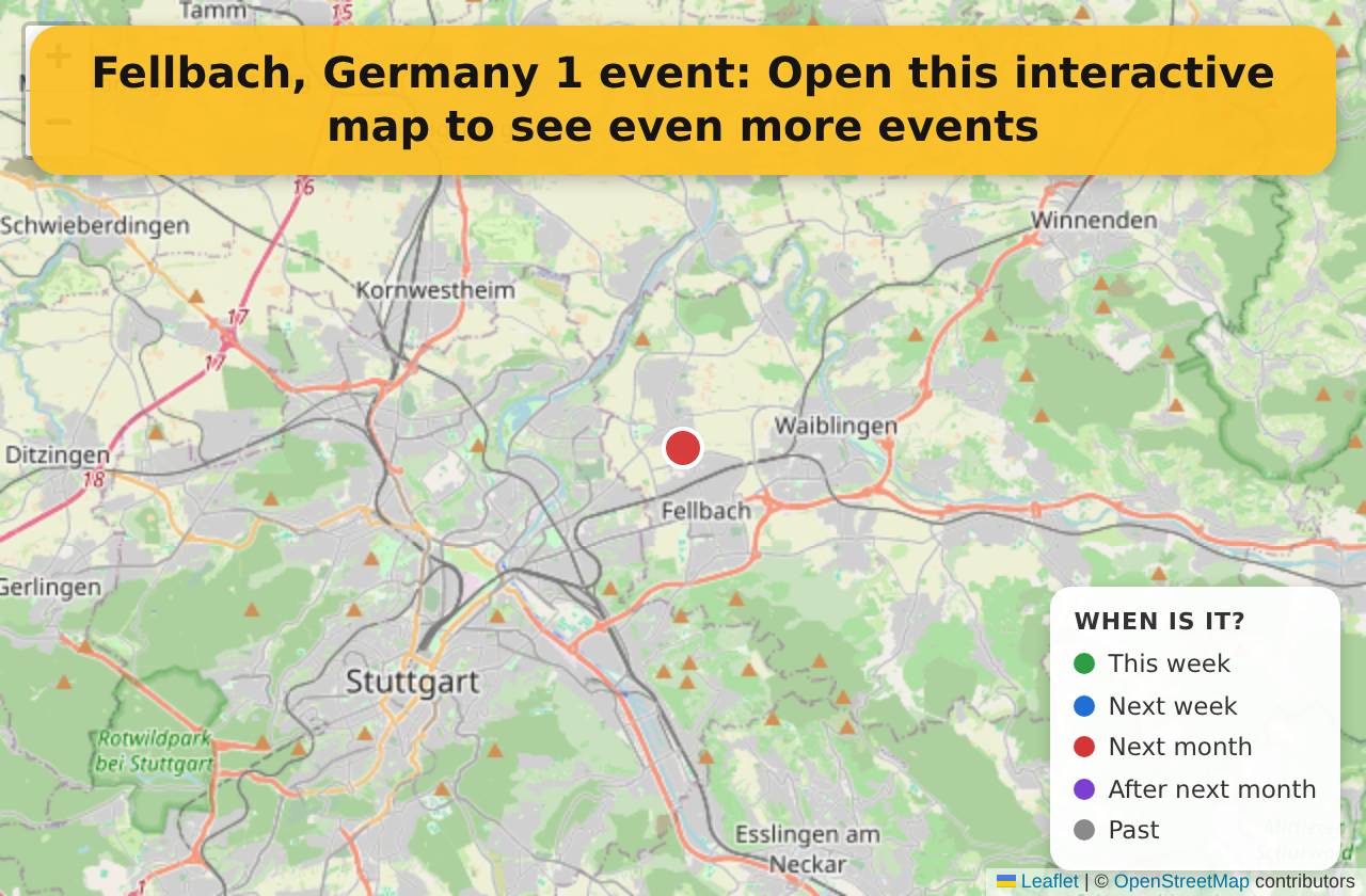 Map of events in Fellbach, Germany on the interactive EVENTULIST map