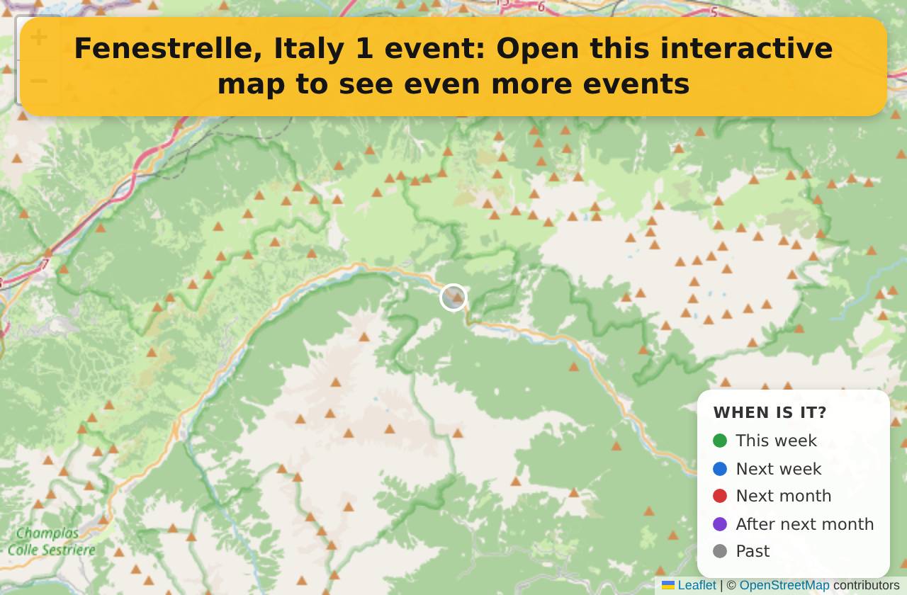 Map of events in Fenestrelle, Italy on the interactive EVENTULIST map