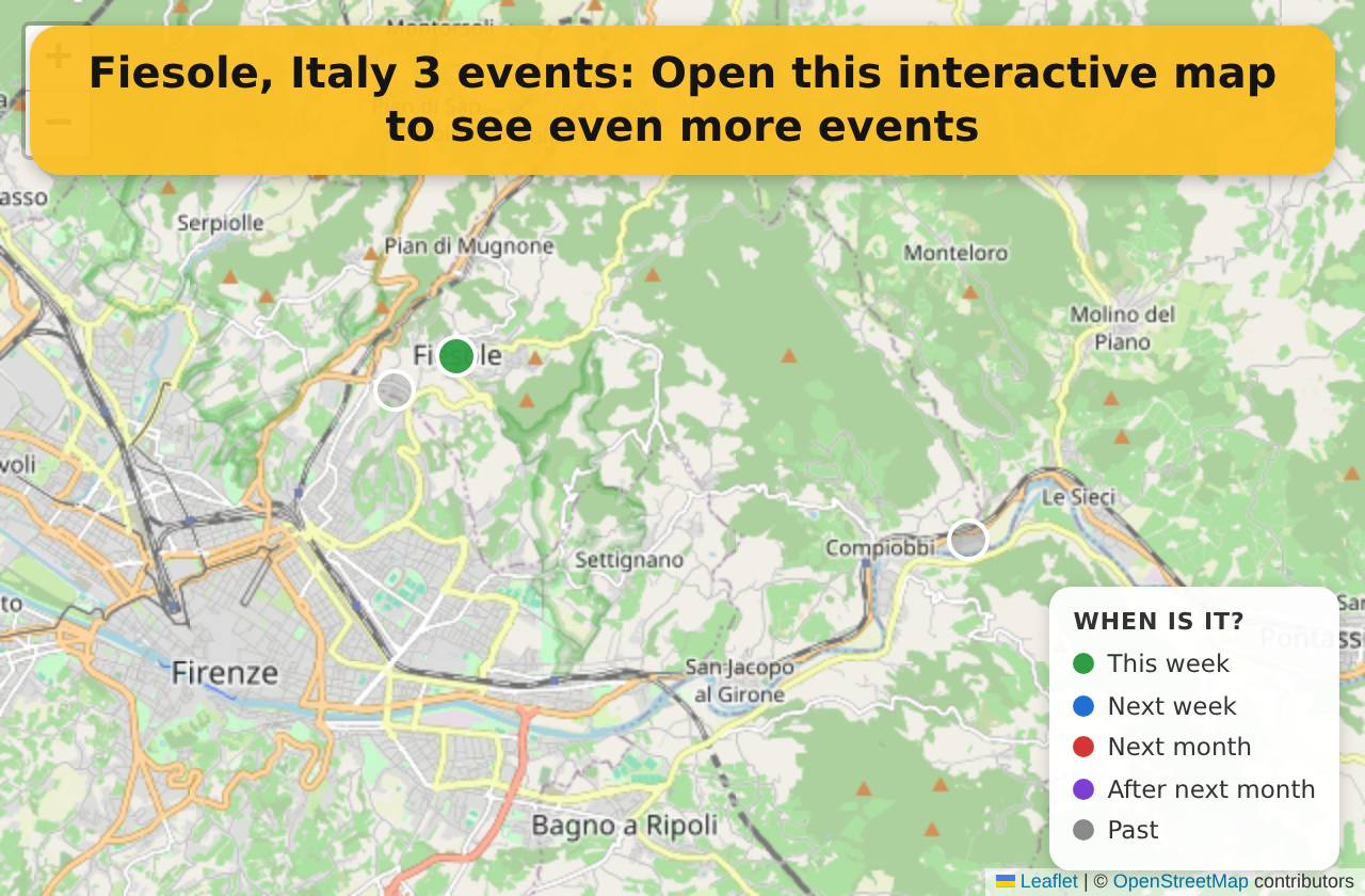 Map of events in Fiesole, Italy on the interactive EVENTULIST map
