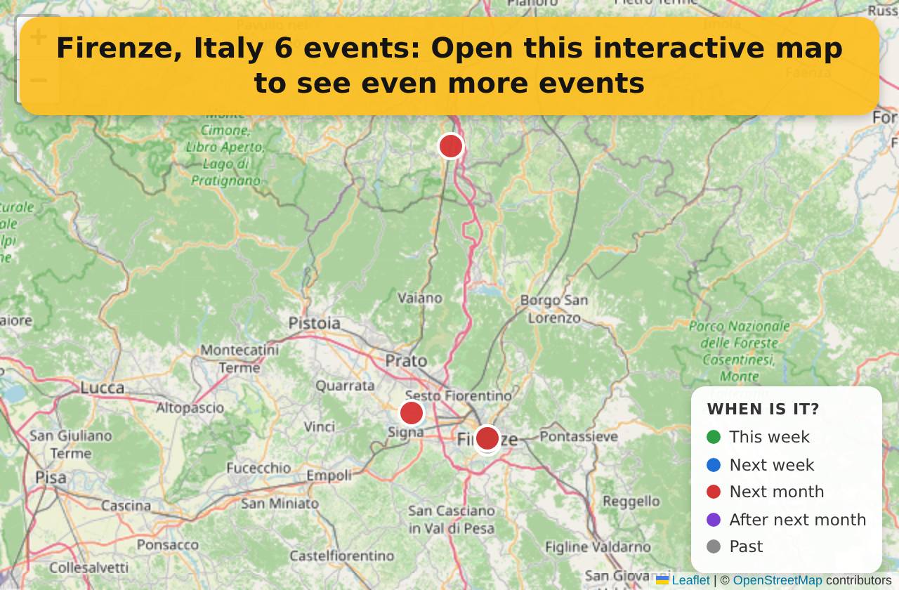 Map of events in Firenze, Italy on the interactive EVENTULIST map