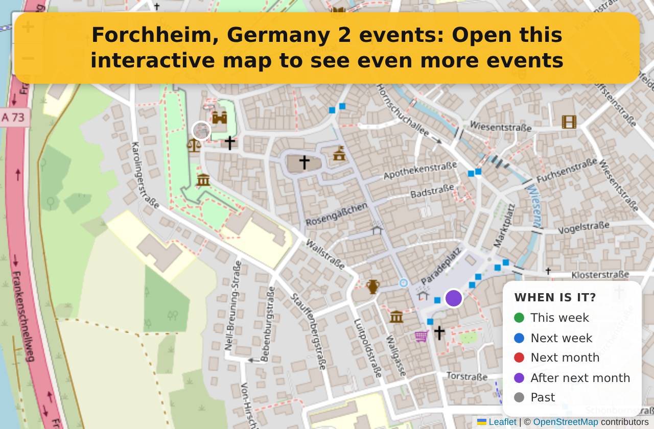 Map of events in Forchheim, Germany on the interactive EVENTULIST map