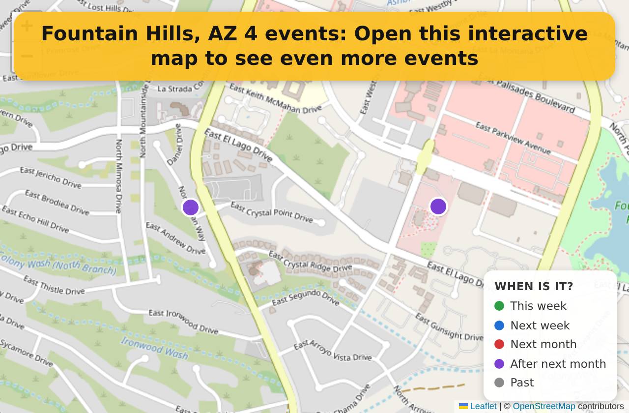 Map of events in Fountain Hills, AZ on the interactive EVENTULIST map