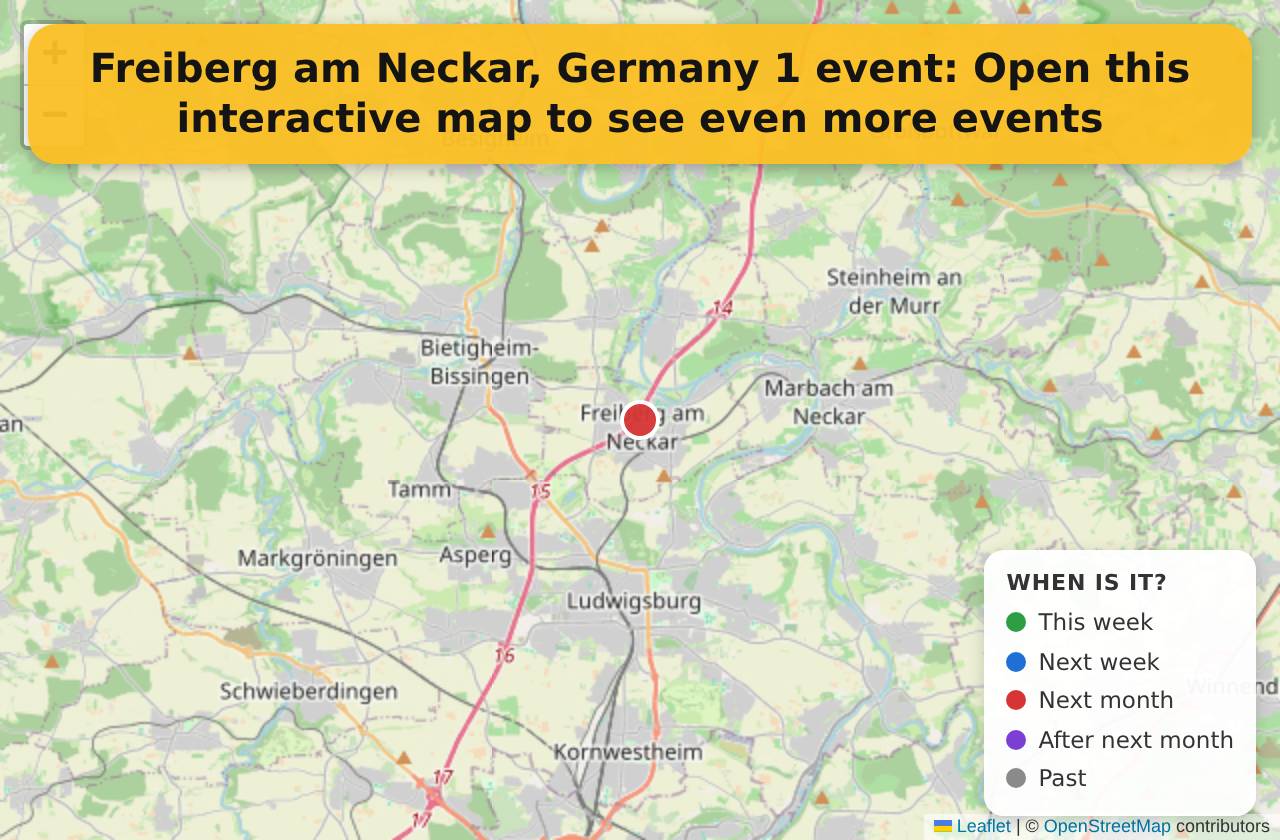 Map of events in Freiberg am Neckar, Germany on the interactive EVENTULIST map