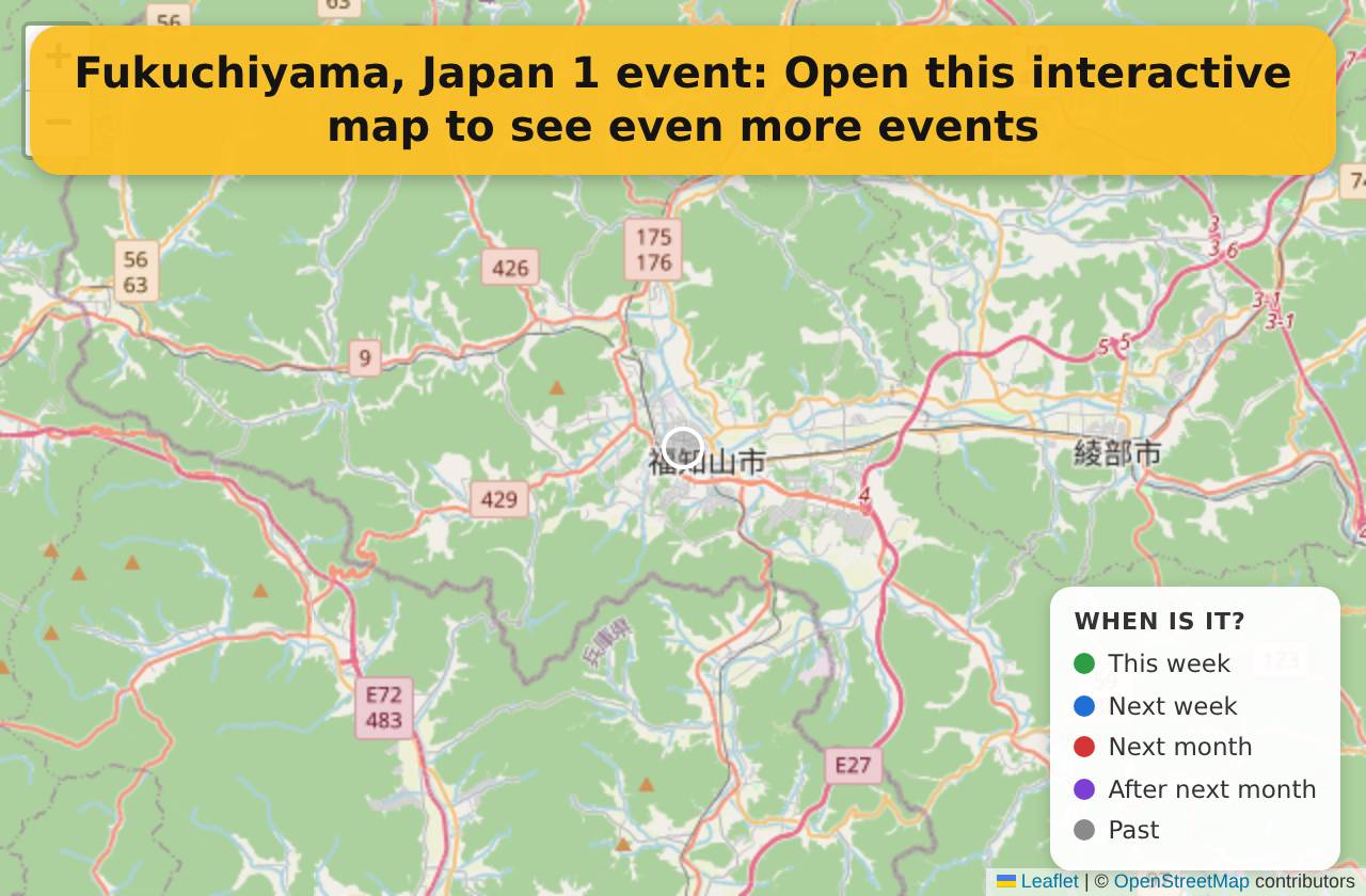 Map of events in Fukuchiyama, Japan on the interactive EVENTULIST map