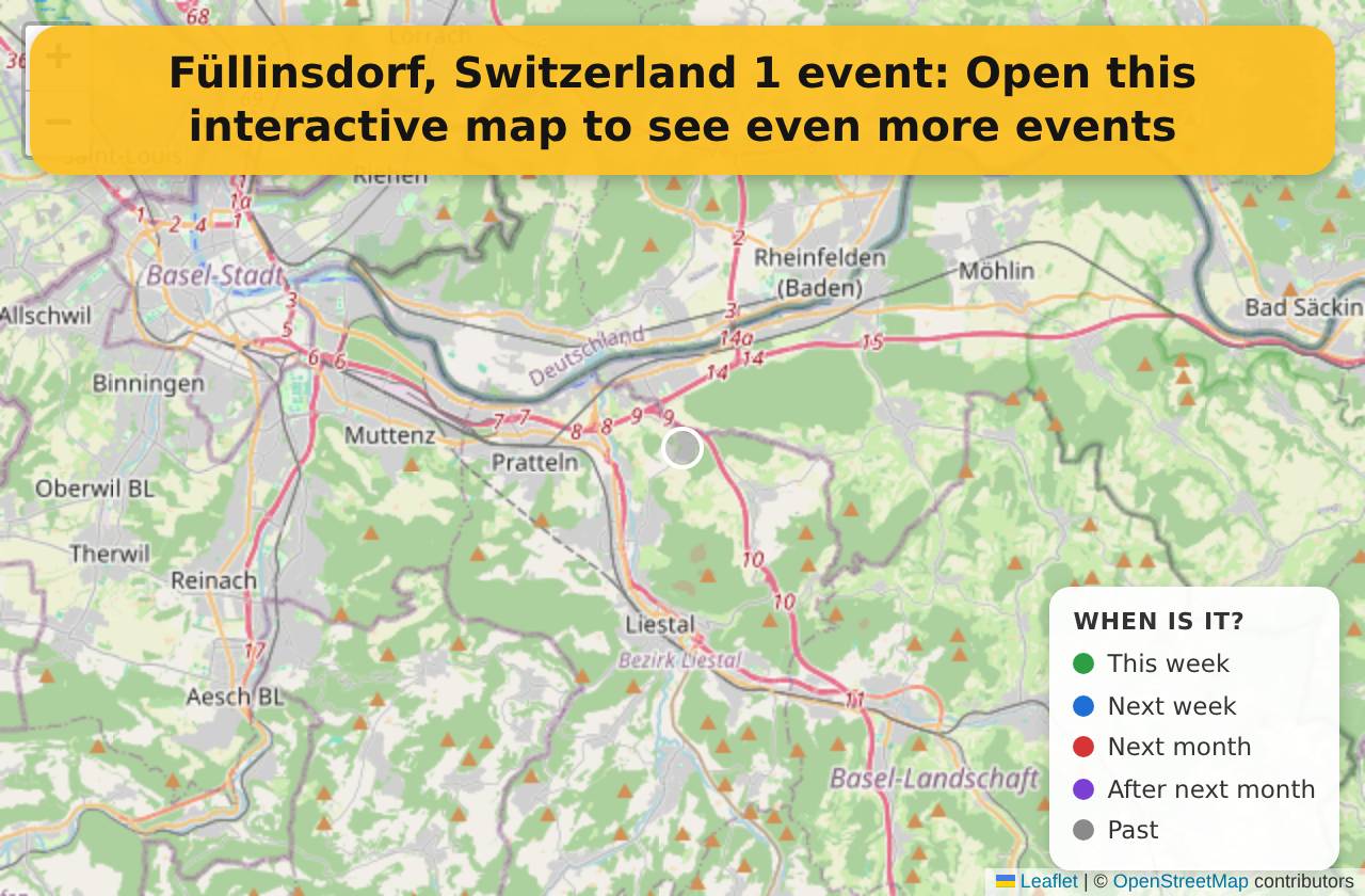 Map of events in Füllinsdorf, Switzerland on the interactive EVENTULIST map