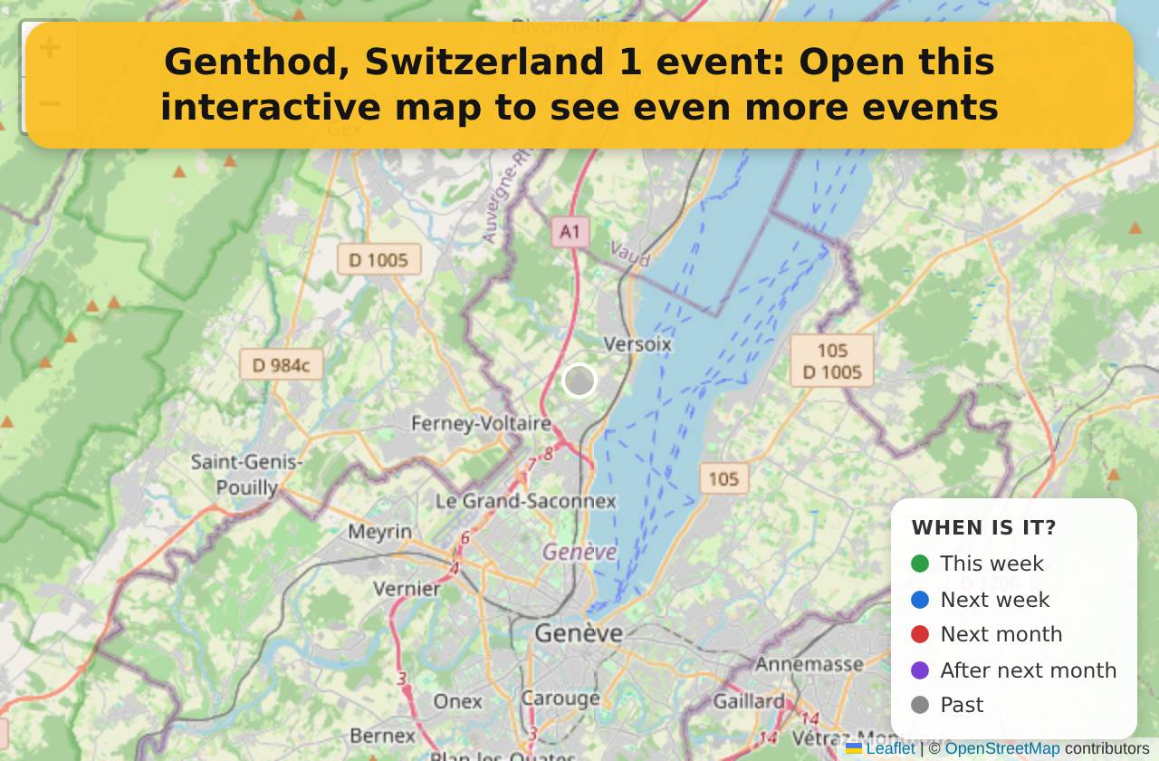 Map of events in Genthod, Switzerland on the interactive EVENTULIST map
