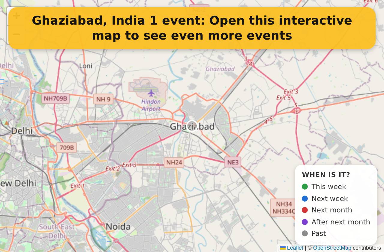 Map of events in Ghaziabad, India on the interactive EVENTULIST map